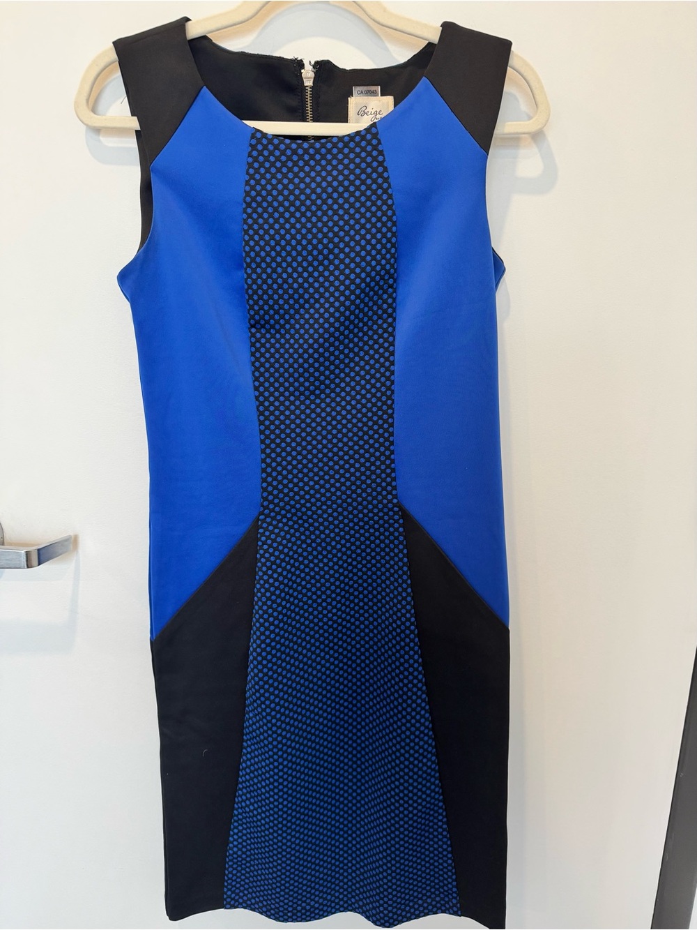 Cobalt Blue & Black Office Cocktail Sheath Dress - Size 6